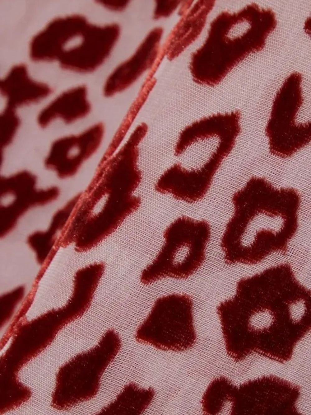 Rag & Bone GIA Animal-Print Velvet Burnout Tee in pink and red (T3) - Picture 4 of 8